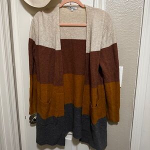MADEWELL Colorblock Open Front Cardigan